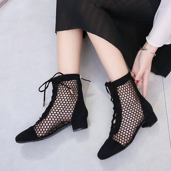 fashion womens summer ankle boots mesh shoes middle heels lady platform pumps lace up shoe female1, Black
fashion womens summer ankle boots mesh shoes middle heels lady platform pumps lace up shoe female1, Black