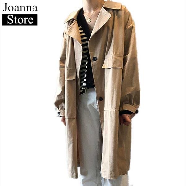spring new long windbreaker women lapel long sleeve single-breasted pockets loose vintage coats plus size casual clothes female, Tan;black
spring new long windbreaker women lapel long sleeve single-breasted pockets loose vintage coats plus size casual clothes female, Tan;black
