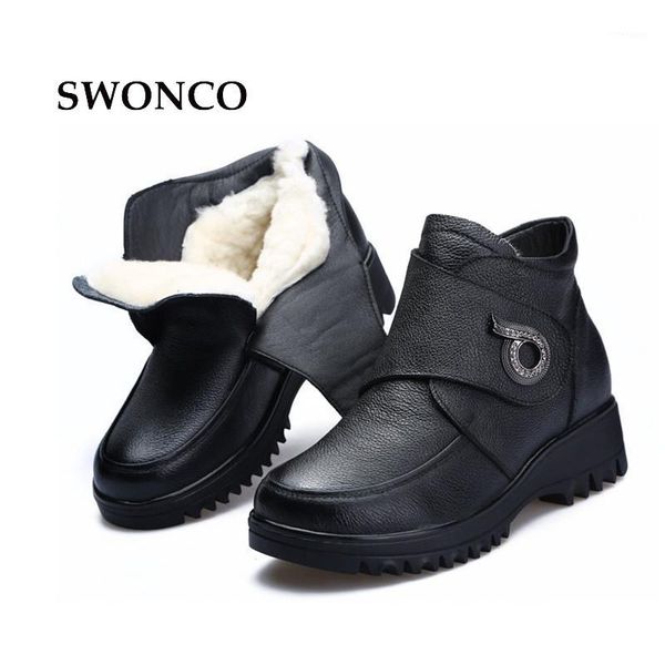 boots swonco wool fur snow women genuine leather shoes female ankle platform 2021 winter plush bota femme1, Black
boots swonco wool fur snow women genuine leather shoes female ankle platform 2021 winter plush bota femme1, Black
