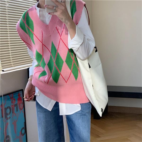 women's vests vintage woman jersey korean casual v-neck hit color sleeveless sweater vest female all match oversized knit, Black;white
women's vests vintage woman jersey korean casual v-neck hit color sleeveless sweater vest female all match oversized knit, Black;white