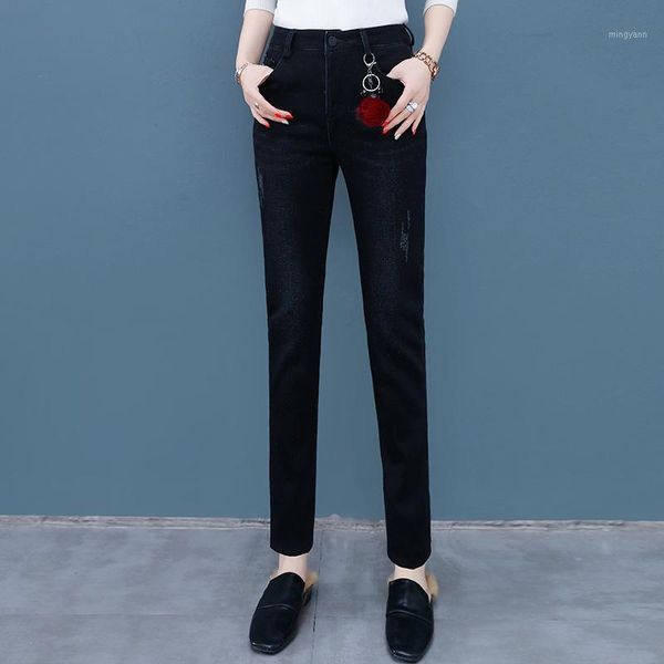 women solid jeans 2019 new autumn winter fashion splice button ornaments high waist pockets thickening wild long pencil pants1, Blue
women solid jeans 2019 new autumn winter fashion splice button ornaments high waist pockets thickening wild long pencil pants1, Blue