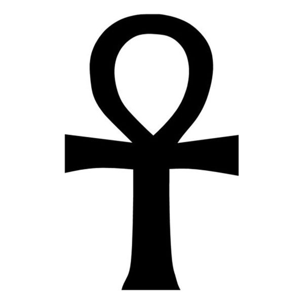 6.1cm*9.5cm egyptian ankh car styling decal vinyl car sticker black/silver s3-4877