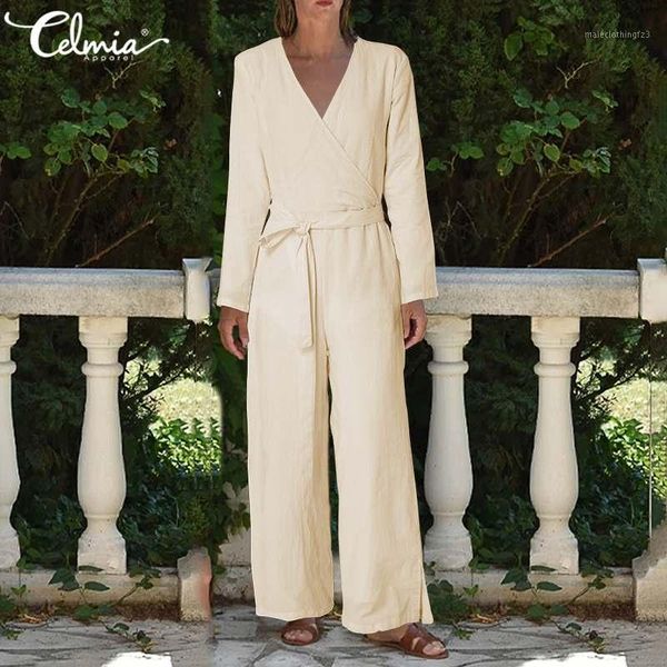 women's jumpsuits & rompers autumn women jumpsuit celmia retro long sleeve linen v-neck wide leg playsuits casual loose plus size overa, Black;white
women's jumpsuits & rompers autumn women jumpsuit celmia retro long sleeve linen v-neck wide leg playsuits casual loose plus size overa, Black;white