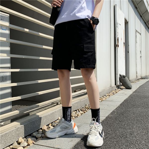 men's fashion brand loose multi pocket casual capris trend new versatile pants in summer 2020, White;black
men's fashion brand loose multi pocket casual capris trend new versatile pants in summer 2020, White;black