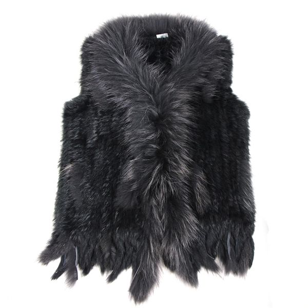 retail/wholesale raccoon dog collar trim women knitted natural rabbit fur vest gilet/waistcoat 201209, Black
retail/wholesale raccoon dog collar trim women knitted natural rabbit fur vest gilet/waistcoat 201209, Black