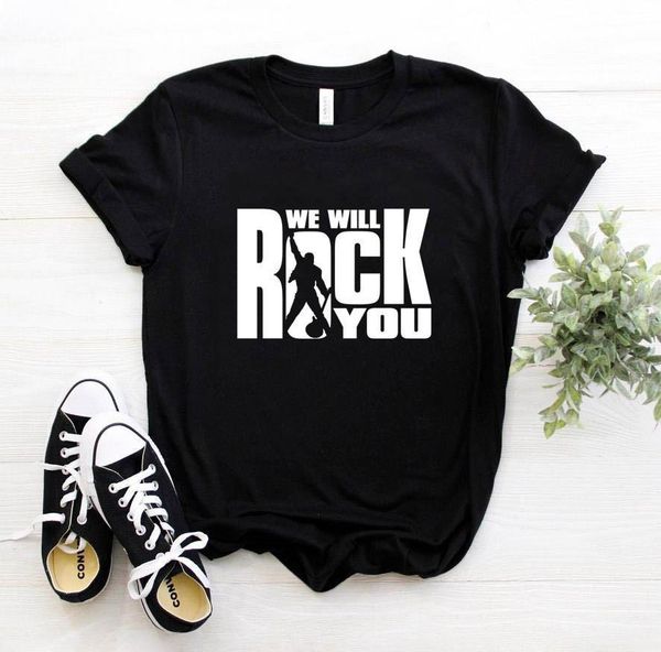 we will rock you women t shirt summer style queen rock band t-shirt short sleeve cotton rock roll womens, White
we will rock you women t shirt summer style queen rock band t-shirt short sleeve cotton rock roll womens, White