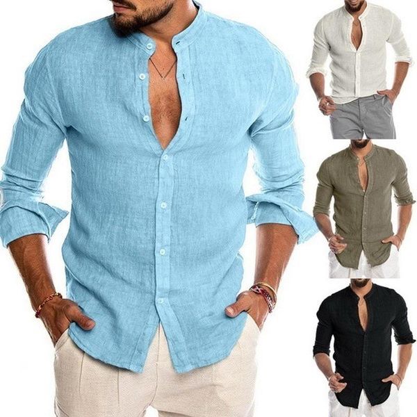 men's casual shirts 2021 blouse cotton linen shirt loose short sleeve tee spring autumn summer handsome men, White;black
men's casual shirts 2021 blouse cotton linen shirt loose short sleeve tee spring autumn summer handsome men, White;black