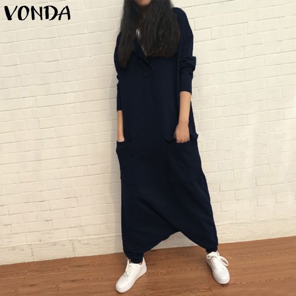 vonda rompers womens jumpsuit autumn casual loose lapel neck long sleeve harem pants plus size playsuits baggy overalls y200106, Black;white
vonda rompers womens jumpsuit autumn casual loose lapel neck long sleeve harem pants plus size playsuits baggy overalls y200106, Black;white