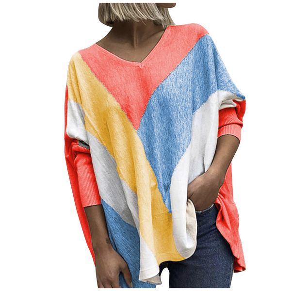 for women fashion casual patchwork v-neck colour stripe printing long sleeves shirt blouses kg-1079, White
for women fashion casual patchwork v-neck colour stripe printing long sleeves shirt blouses kg-1079, White