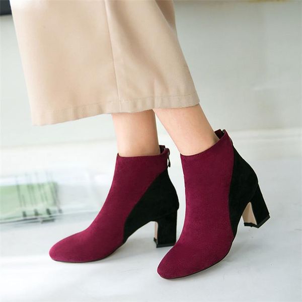 boots pxelena plus size 34-43 mixed color short women 2021 winter fashion ankle square high heels office lady shoes flock, Black
boots pxelena plus size 34-43 mixed color short women 2021 winter fashion ankle square high heels office lady shoes flock, Black