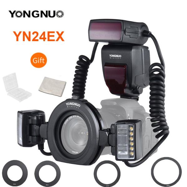 yongnuo yn24ex e-ttl flash speedlite 5600k with 2pcs flash heads and 4pcs adapter rings for eos 1dx 5d3 6d 7d 70d cameras
yongnuo yn24ex e-ttl flash speedlite 5600k with 2pcs flash heads and 4pcs adapter rings for eos 1dx 5d3 6d 7d 70d cameras