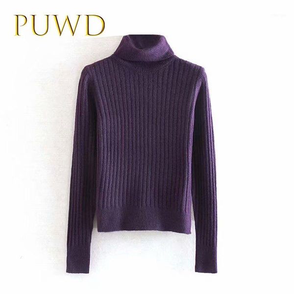 puwd 2019 autumn new ladies bottom sweater, high-collar slimming knitted shirt purple1, White;black
puwd 2019 autumn new ladies bottom sweater, high-collar slimming knitted shirt purple1, White;black