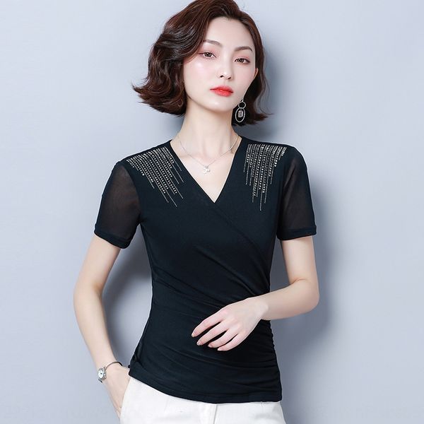2020 summer foreign style grade grade short sleeve mesh t-shirt black cross v-neck slim girl t-shirt t-shirt j0quh, White
2020 summer foreign style grade grade short sleeve mesh t-shirt black cross v-neck slim girl t-shirt t-shirt j0quh, White