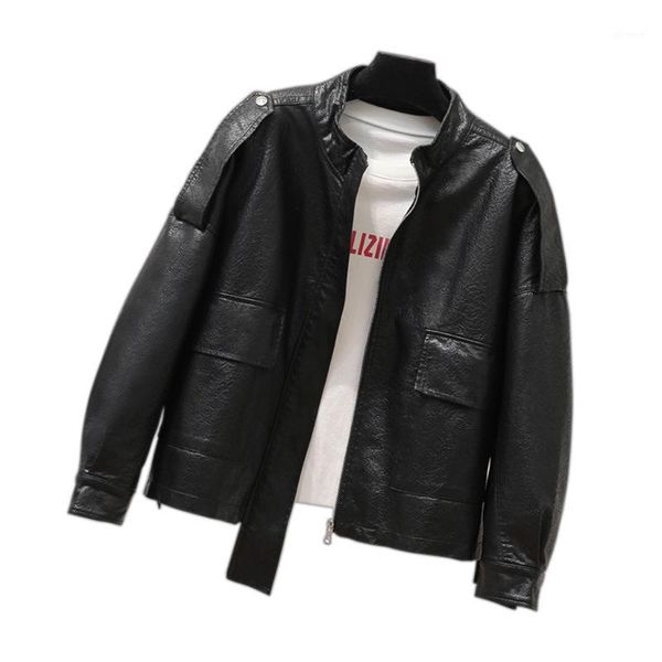 spring new loose pu leather jacket ladies korean fashion casual leather jackets1, Black
spring new loose pu leather jacket ladies korean fashion casual leather jackets1, Black