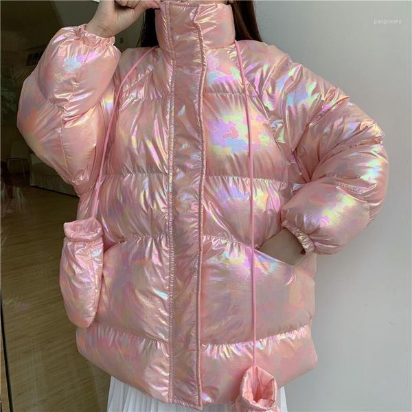 2021 winter glossy down parka waterproof reflective jacket for women fashion popular coat loose harajuku coat female with gloves1, Black
2021 winter glossy down parka waterproof reflective jacket for women fashion popular coat loose harajuku coat female with gloves1, Black