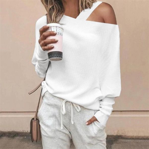 elegant women sweaters and pullovers autumn off shoulder straps knitted sweater casual long sleeve ladies dropshipping y200720, White;black
elegant women sweaters and pullovers autumn off shoulder straps knitted sweater casual long sleeve ladies dropshipping y200720, White;black