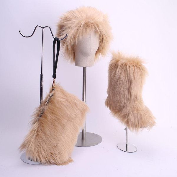 women faux fur boots autumn ankle boots winter woman warm solid fur hat bag 3-piece suit ladies fashion shoes plus size 44, Black
women faux fur boots autumn ankle boots winter woman warm solid fur hat bag 3-piece suit ladies fashion shoes plus size 44, Black