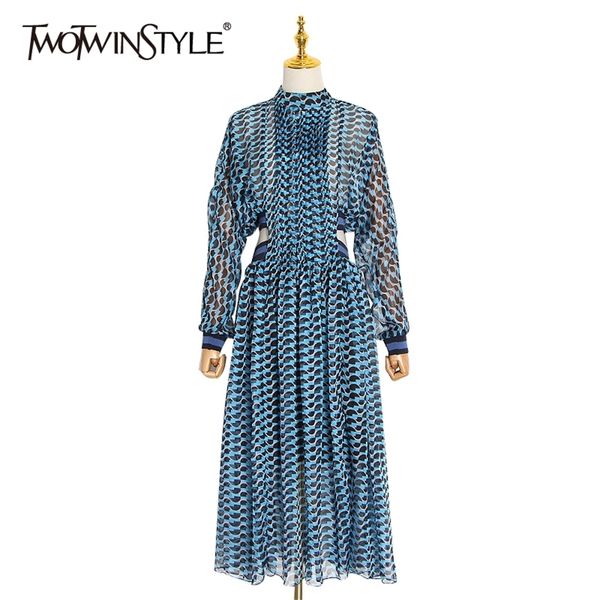 twotwinstyle print hollow out dress for women stand collar long sleeve high waist a line dresses female spring fashion new 2020 lj200824, Black;gray
twotwinstyle print hollow out dress for women stand collar long sleeve high waist a line dresses female spring fashion new 2020 lj200824, Black;gray