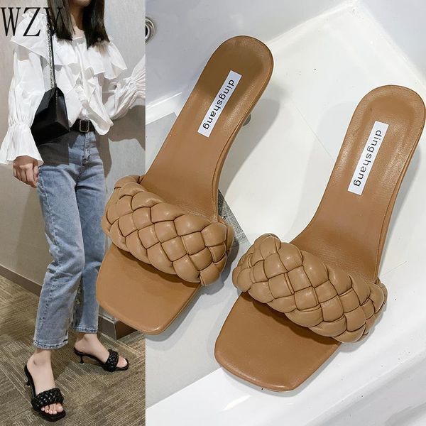 slippers 2021 women peep toe high heels slides summer open shoes embroidery mule massage stilettos outsole slipper, Black
slippers 2021 women peep toe high heels slides summer open shoes embroidery mule massage stilettos outsole slipper, Black