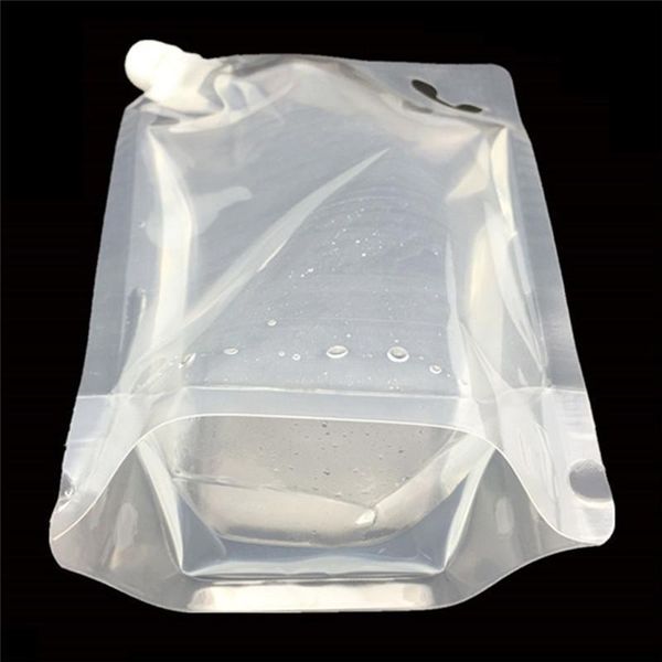 Wholesale 3 Design Plastic Pure Foil Spout Pouch Doypack Stand Up Beverage Jelly Wine Packing Packaging Bag White Silver Clear H Sqcuya