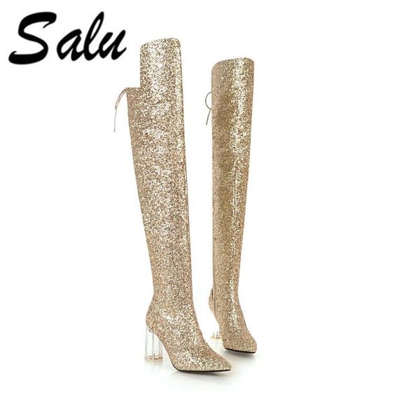 salu 2021 new winter fashion genuine leather over the knee boots thigh high booties bling women shoes boots big size 11 12, Black
salu 2021 new winter fashion genuine leather over the knee boots thigh high booties bling women shoes boots big size 11 12, Black