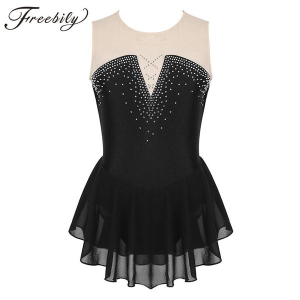 sparkly inlaid rhinestone mesh splice gymnastics leotard girls figure skating dress kids contemporary lyrical ballet costumes, Black;red
sparkly inlaid rhinestone mesh splice gymnastics leotard girls figure skating dress kids contemporary lyrical ballet costumes, Black;red