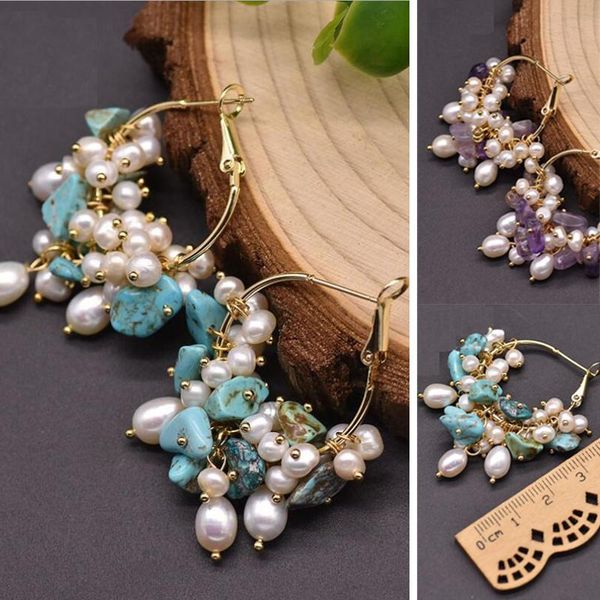 blue stone natural freshwater white pearl hoop earring purple crystal women minimalist korean style original design fine jewelry, Golden;silver
blue stone natural freshwater white pearl hoop earring purple crystal women minimalist korean style original design fine jewelry, Golden;silver