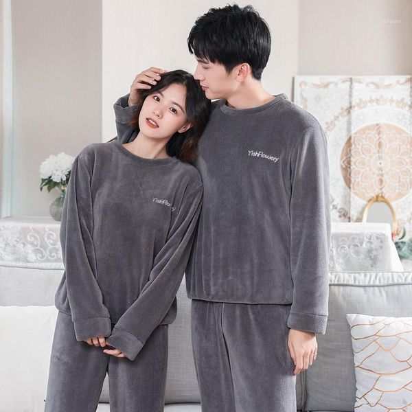 autumn winter thick coral fleece couple pajamas 2-piece set loose warm men's homewear long sleeve female sleepwear with pants1, Black;brown
autumn winter thick coral fleece couple pajamas 2-piece set loose warm men's homewear long sleeve female sleepwear with pants1, Black;brown