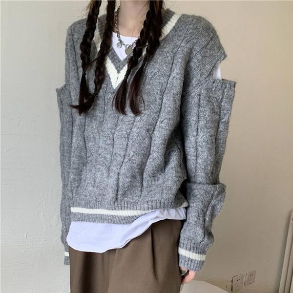 women's sweaters sweater for women all match v- neck pullover 2021 autum winter female outwear cute knit stripe fashion casual loose, White;black
women's sweaters sweater for women all match v- neck pullover 2021 autum winter female outwear cute knit stripe fashion casual loose, White;black