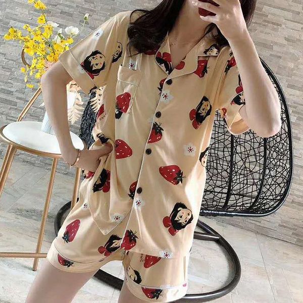 2020 summer short sleeve silk pajama set turn-down collar nightgown cute bear sleepwear long pant spring nightsuit, Black;red
2020 summer short sleeve silk pajama set turn-down collar nightgown cute bear sleepwear long pant spring nightsuit, Black;red