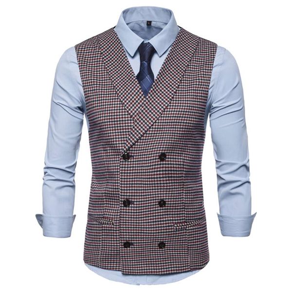 mens suit vest slim fit casual waistcoat 2020 new men's leisure shawl collar british style plaid double-breasted waistcoat, Black;white
mens suit vest slim fit casual waistcoat 2020 new men's leisure shawl collar british style plaid double-breasted waistcoat, Black;white