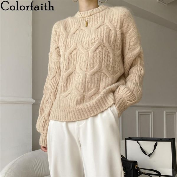 colorfaith new 2020 autumn winter women sweaters solid knitted korean style oversize pullovers casual knitwear pink sw1041, White;black
colorfaith new 2020 autumn winter women sweaters solid knitted korean style oversize pullovers casual knitwear pink sw1041, White;black