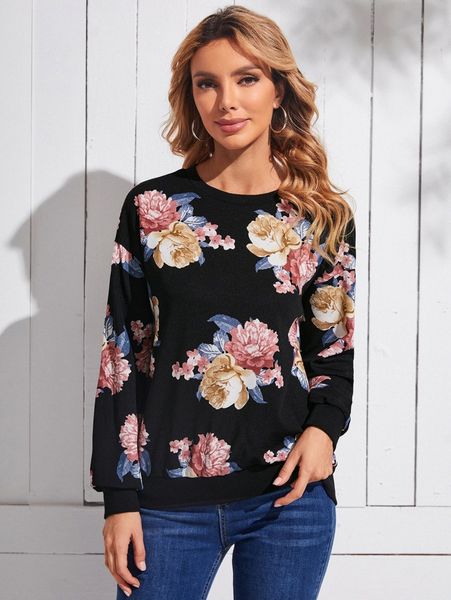 emery rose floral print drop shoulder sweatshirt 29pf#, White;black
emery rose floral print drop shoulder sweatshirt 29pf#, White;black