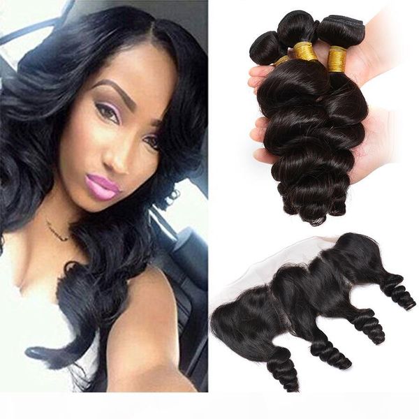 human hair weft with frontal 7a brazilian unprocessed virgin hair loose wave 13x4 ear to ear lace closure with 3 hair bundles dhl, Black;brown
human hair weft with frontal 7a brazilian unprocessed virgin hair loose wave 13x4 ear to ear lace closure with 3 hair bundles dhl, Black;brown