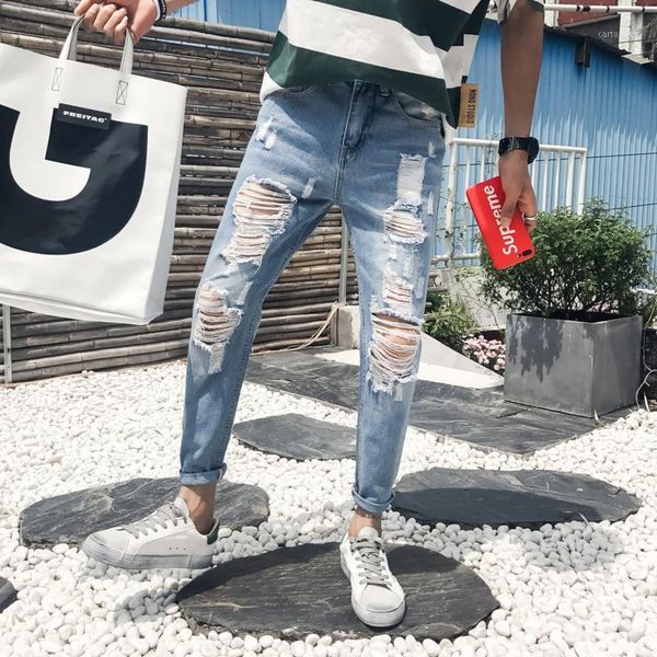 cartonmen's jeans summer men fashion washed casual torn holes denim pants man streetwear hip hop loose cowboy trousers male clothes1, Blue
cartonmen's jeans summer men fashion washed casual torn holes denim pants man streetwear hip hop loose cowboy trousers male clothes1, Blue