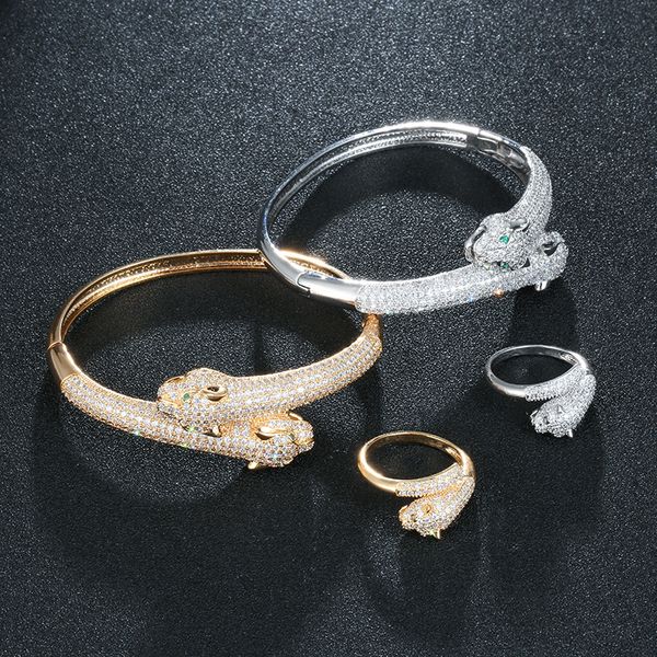 middle east new girl diamond leopard head bracelet fashion leopard head ring set exquisite high-end gift ing, Silver
middle east new girl diamond leopard head bracelet fashion leopard head ring set exquisite high-end gift ing, Silver