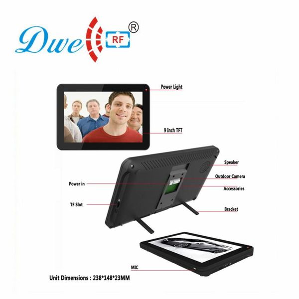 9 inch color touch screen record video door phone intercom system with ir camera max to support 32g sd card dw-906r
9 inch color touch screen record video door phone intercom system with ir camera max to support 32g sd card dw-906r