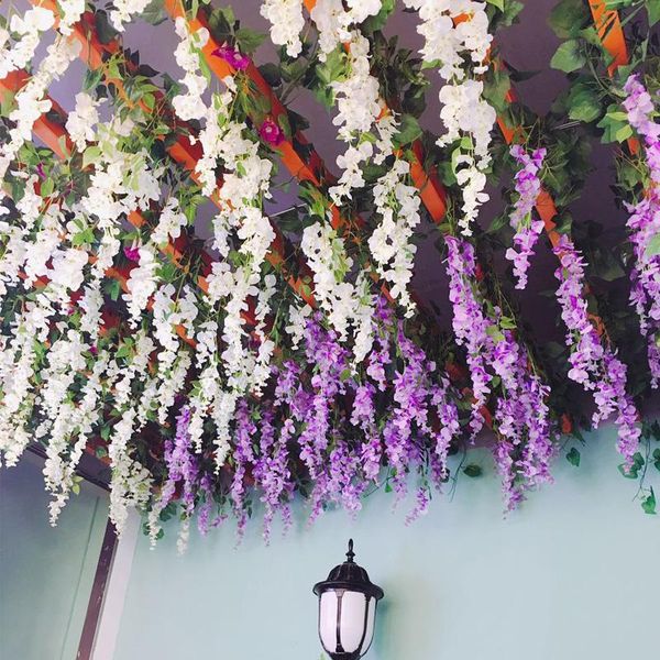 decorative flowers & wreaths wisteria 12pcs/lot wedding decor artificial silk flower vine hanging rattan bride garland for home garden el
decorative flowers & wreaths wisteria 12pcs/lot wedding decor artificial silk flower vine hanging rattan bride garland for home garden el