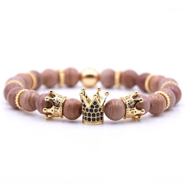 men women jewelry natural stone bead bracelet lava gold zircon crown charm luxury bracelets1, Black
men women jewelry natural stone bead bracelet lava gold zircon crown charm luxury bracelets1, Black