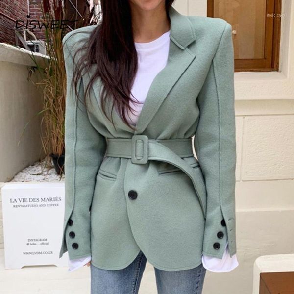 solid woolen suit woman korean long-sleeved suit collar loose blazer women temperament slim warm belt women's 20201, White;black
solid woolen suit woman korean long-sleeved suit collar loose blazer women temperament slim warm belt women's 20201, White;black