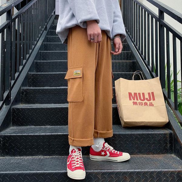men's pants nice spring and summer korean version of the trend simple couple big pocket tooling casual joggers streetwear, Black
men's pants nice spring and summer korean version of the trend simple couple big pocket tooling casual joggers streetwear, Black