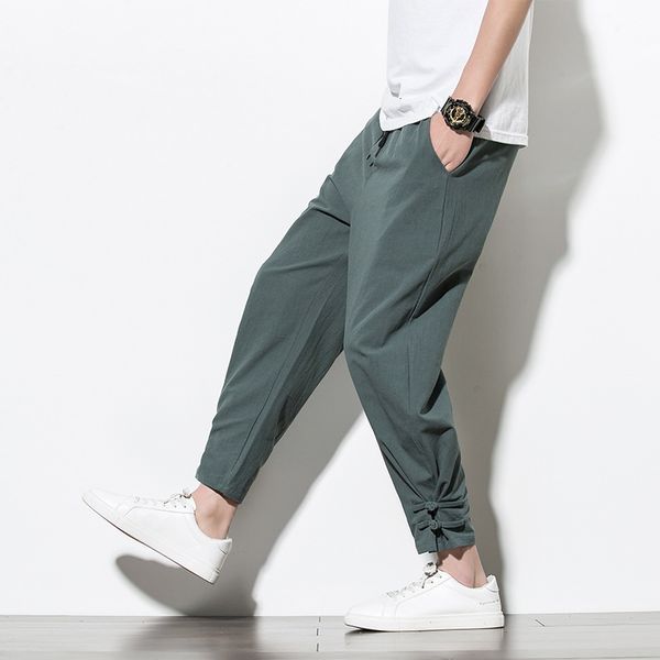 large china style solid color cotton linen men's 20 autumn new loose casual pants, Black
large china style solid color cotton linen men's 20 autumn new loose casual pants, Black