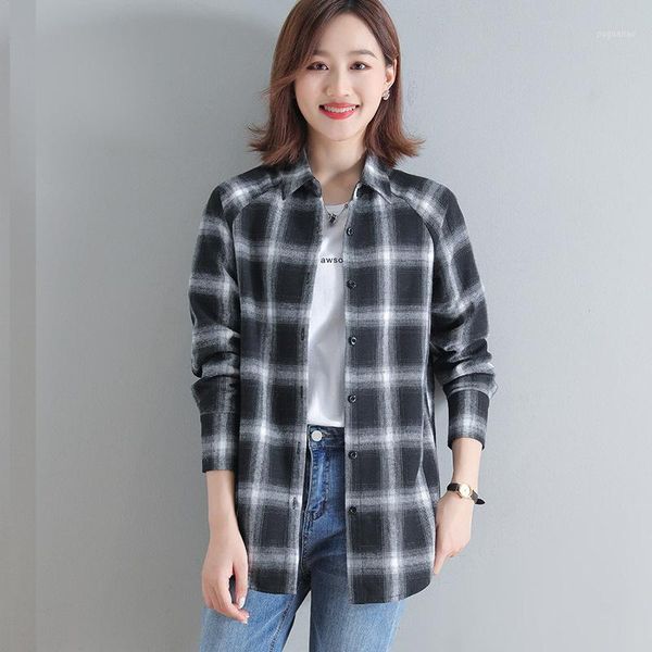 korean womens and blouses cotton women blouses long sleeve gray plaid shirts plus size s-xxl ladies loose wild1, White
korean womens and blouses cotton women blouses long sleeve gray plaid shirts plus size s-xxl ladies loose wild1, White
