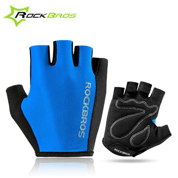 rockbros half finger bicycle glove outdoor cycling sports breathable bike sponge pad professional gloves rk0038, Blue;gray 
rockbros half finger bicycle glove outdoor cycling sports breathable bike sponge pad professional gloves rk0038, Blue;gray
