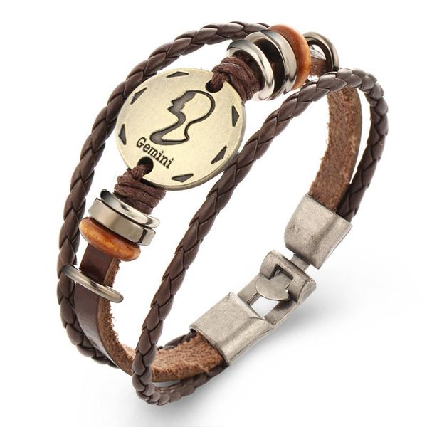 2016 vintage bronze 12 constellation multilayer woven leather bracelet hasp punk couple jewelry gift bbyrgn alice_bag
2016 vintage bronze 12 constellation multilayer woven leather bracelet hasp punk couple jewelry gift bbyrgn alice_bag