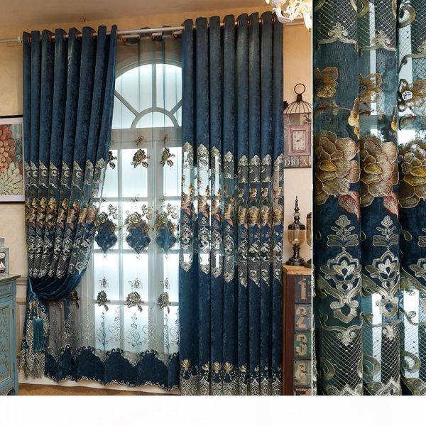 european style curtains for living dining room bedroomlight luxury villa embroidery curtain tulle finished product customization
european style curtains for living dining room bedroomlight luxury villa embroidery curtain tulle finished product customization