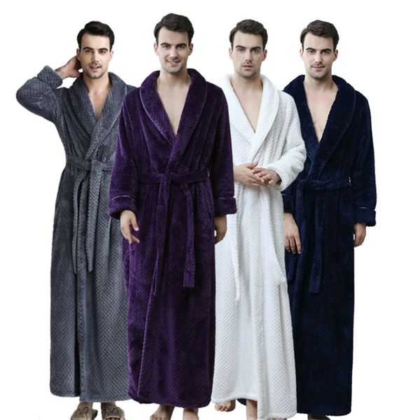 thick warm winter bathrobe men soft as silk extra long kimono bath robe male dressing gown for mens coral velvet robes 201109, Black;brown
thick warm winter bathrobe men soft as silk extra long kimono bath robe male dressing gown for mens coral velvet robes 201109, Black;brown