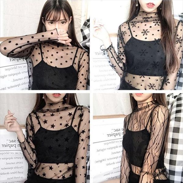 2021 new women harajuku mesh net see through t shirt transparent star base camisas femininas clubwear, White
2021 new women harajuku mesh net see through t shirt transparent star base camisas femininas clubwear, White