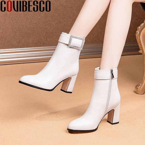 covibesco fashion concise women ankle boots 2020 new rhinestone shoes woman genuine leather office zipper thick heels boots, Black
covibesco fashion concise women ankle boots 2020 new rhinestone shoes woman genuine leather office zipper thick heels boots, Black