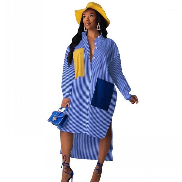 spring autumn women blue yellow stripe shirt dressbutton up side slit maxi long dress causal long sleeve loose plus size dresses1, Black;gray
spring autumn women blue yellow stripe shirt dressbutton up side slit maxi long dress causal long sleeve loose plus size dresses1, Black;gray